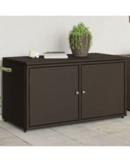 Armoire de rangement jardin marron 110x55x60,5cm résine tressée | Mobilier & Déco