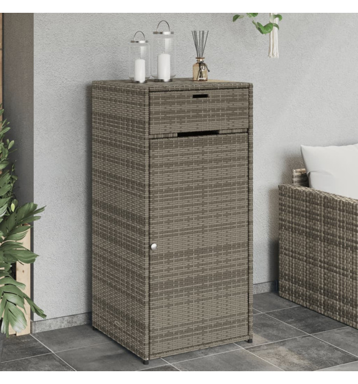 Armoire de rangement de jardin gris 55x55x111 cm résine tressée | Mobilier & Déco