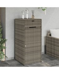 Armoire de rangement de jardin gris 55x55x111 cm résine tressée | Mobilier & Déco
