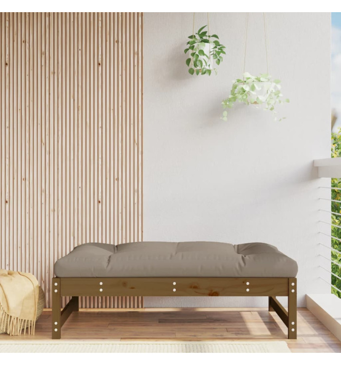 Repose-pied de jardin 120x80 cm marron miel bois de pin massif | Mobilier & Déco