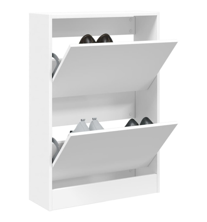Armoire à chaussures blanc 60x21x87,5 cm bois d'ingénierie | Mobilier & Déco