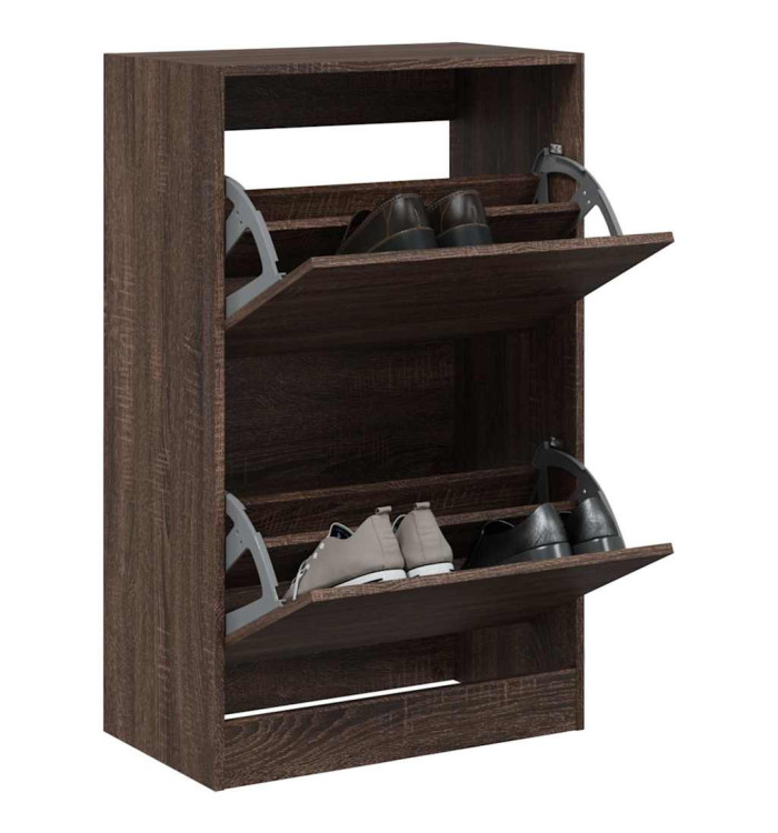 Armoire à chaussures chêne marron 60x34x96,5 cm bois ingénierie | Mobilier & Déco