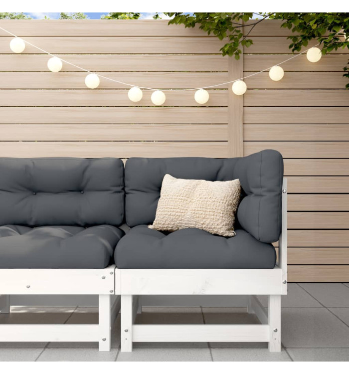 Canapé d'angle de jardin blanc bois de pin massif | Mobilier & Déco