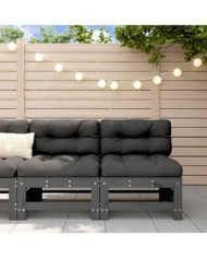 Canapés centraux de jardin 2 pcs gris bois de pin massif | Mobilier & Déco