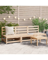 Canapés de jardin sans accoudoirs 3 pcs bois de pin massif | Mobilier & Déco