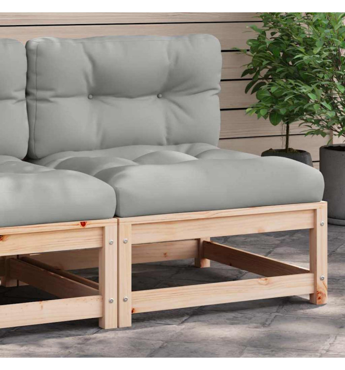 Canapé de jardin sans accoudoirs et coussins bois massif de pin | Mobilier & Déco