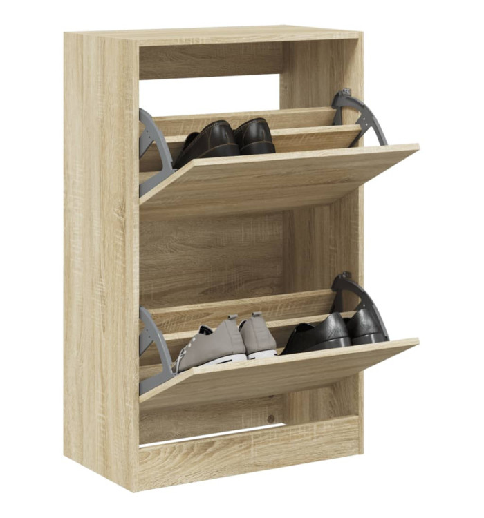 Armoire à chaussures chêne sonoma 60x34x96,5 cm bois ingénierie | Mobilier & Déco