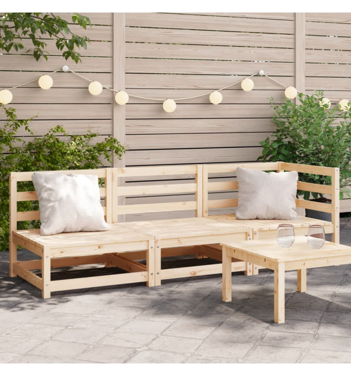 Canapé de jardin 3 places bois de pin massif | Mobilier & Déco
