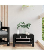 Repose-pied de jardin noir bois de pin massif | Mobilier & Déco