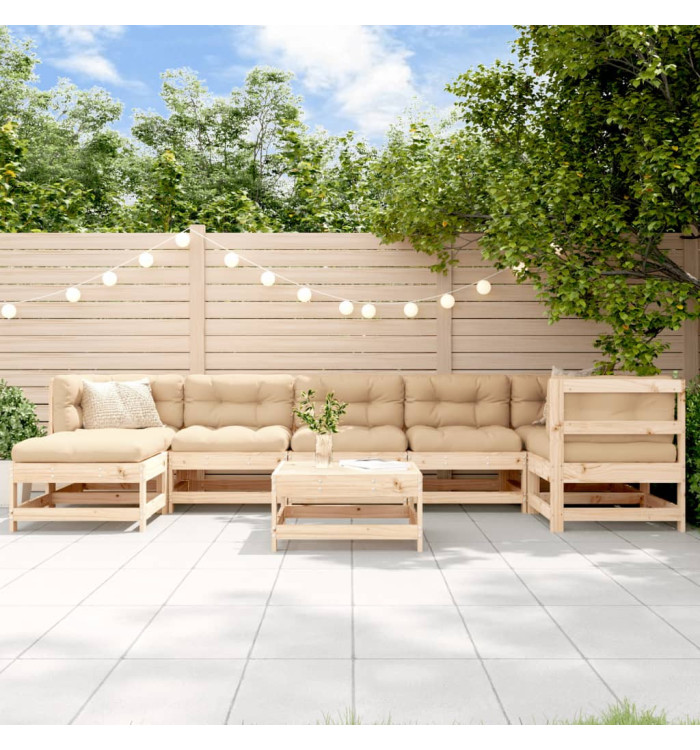 Salon de jardin 8 pcs Bois de pin massif | Mobilier & Déco