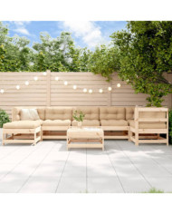 Salon de jardin 8 pcs Bois de pin massif | Mobilier & Déco