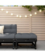 Repose-pied de jardin noir bois de pin massif | Mobilier & Déco