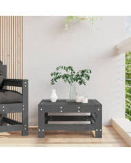 Repose-pied de jardin gris bois de pin massif | Mobilier & Déco