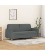 Canapé à 2 places Gris foncé 140 cm Tissu | Mobilier & Déco