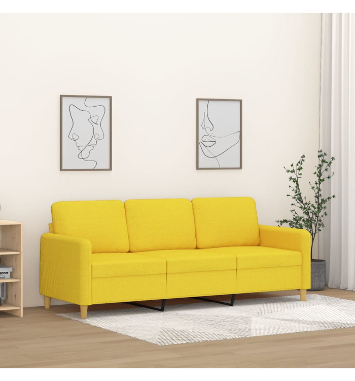 Canapé à 3 places Jaune clair 180 cm Tissu | Mobilier & Déco