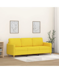 Canapé à 3 places Jaune clair 180 cm Tissu | Mobilier & Déco