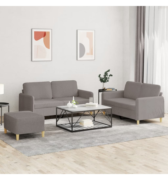 Ensemble de canapés 3 pcs avec coussins Taupe Tissu | Mobilier & Déco
