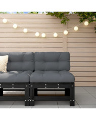 Canapé central de jardin noir bois de pin massif | Mobilier & Déco