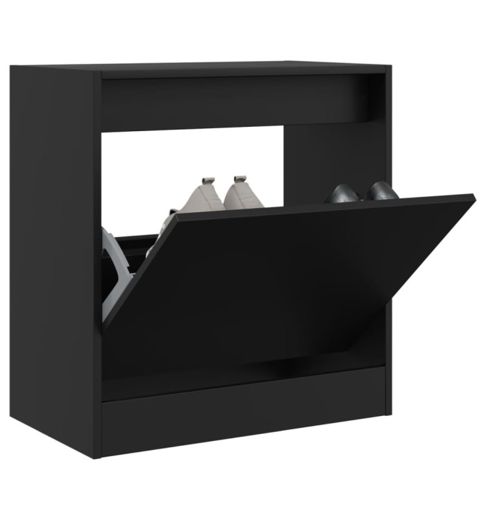 Armoire à chaussures noir 60x34x63,5 cm bois d'ingénierie | Mobilier & Déco