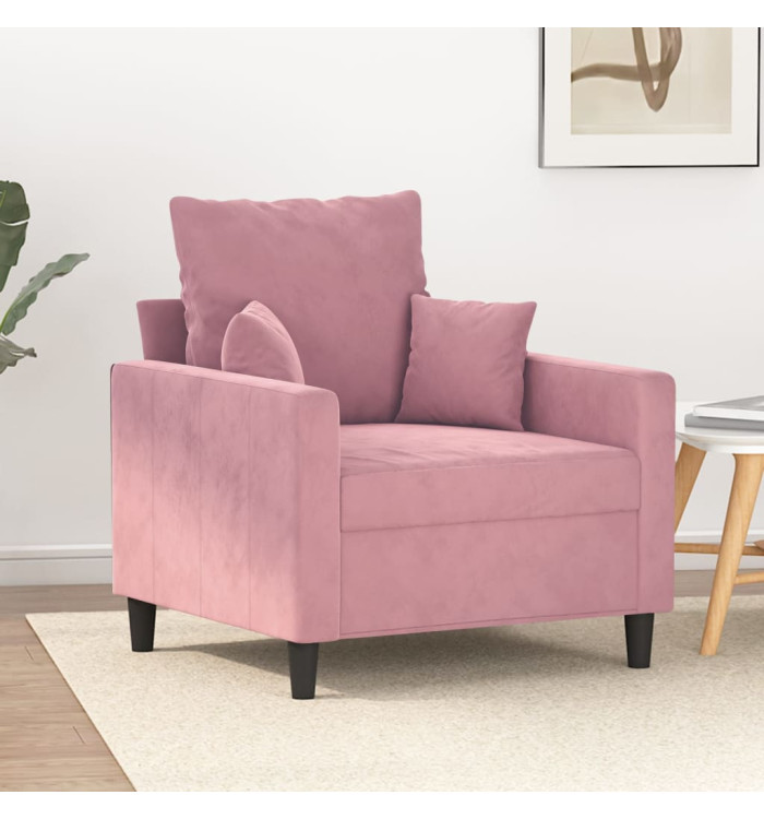 Fauteuil Rose 60 cm Velours | Mobilier & Déco
