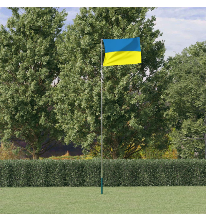Drapeau de l'Ukraine et mât 5,55 m aluminium | Mobilier & Déco