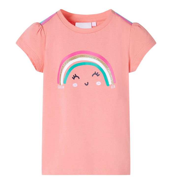 T-shirt pour enfants corail clair 104 | Mobilier & Déco
