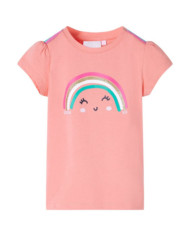 T-shirt pour enfants corail clair 104 | Mobilier & Déco