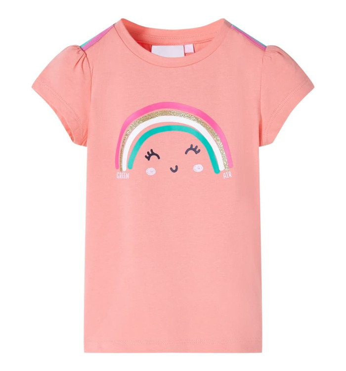T-shirt pour enfants corail clair 128 | Mobilier & Déco