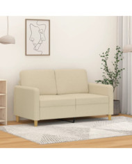 Canapé à 2 places Crème 120 cm Tissu | Mobilier & Déco