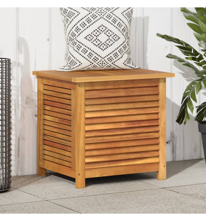 Boîte de rangement de jardin persiennes 60x50x56cm bois acacia | Mobilier & Déco
