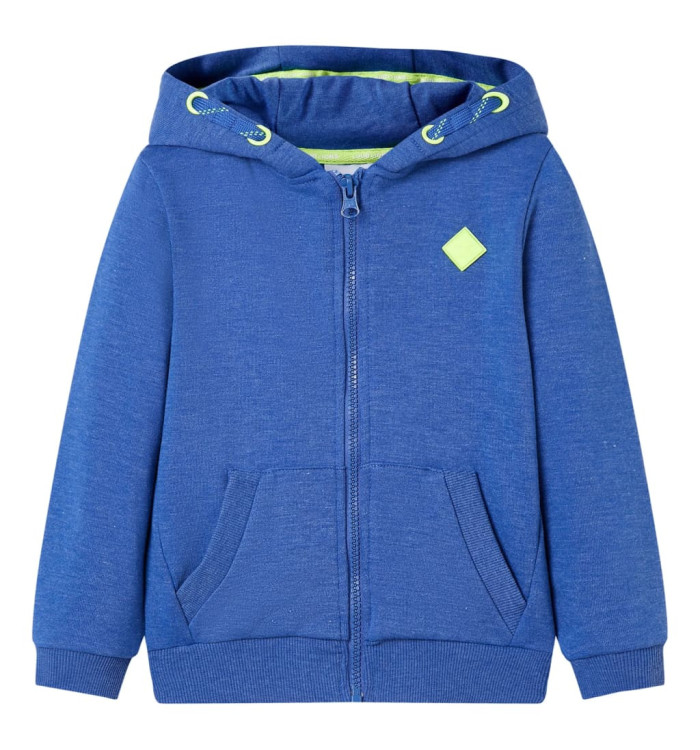 Sweat-shirt à capuche fermeture éclair enfants bleu mélangé 104 | Mobilier & Déco
