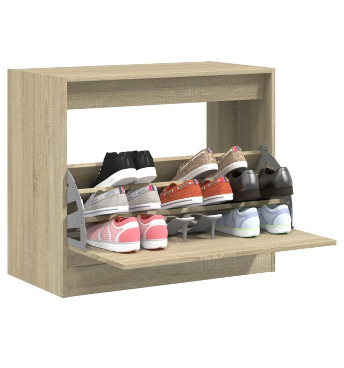 Armoire à chaussures chêne sonoma 80x42x69 cm bois d'ingénierie | Mobilier & Déco