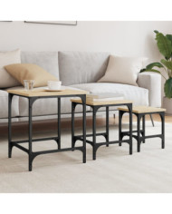 Tables basses gigognes 3 pcs chêne sonoma bois d'ingénierie | Mobilier & Déco