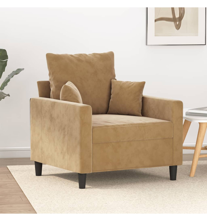 Fauteuil Marron 60 cm Velours | Mobilier & Déco