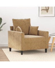 Fauteuil Marron 60 cm Velours | Mobilier & Déco