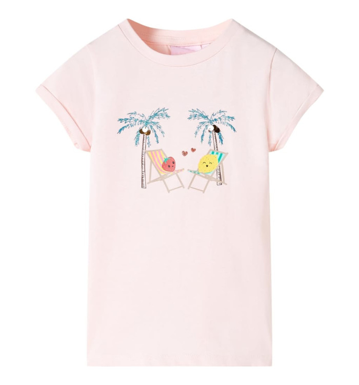 T-shirt pour enfants rose pâle 128 | Mobilier & Déco