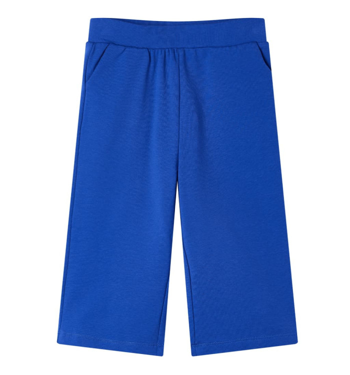 Pantalon à jambes larges pour enfants bleu cobalt 140 | Mobilier & Déco