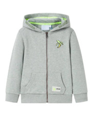Sweat à capuche et zip pour enfants mélange kaki clair 116 | Mobilier & Déco