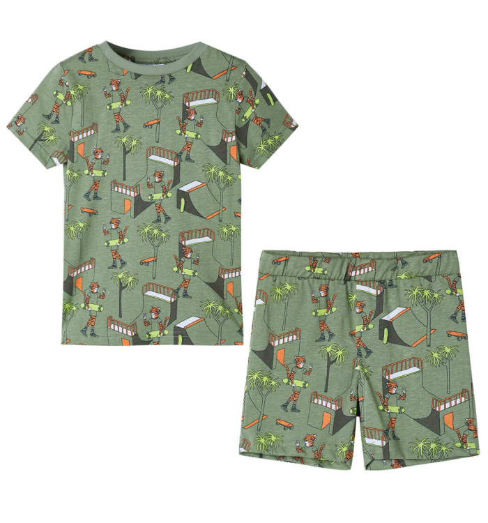 Pyjamas à manches courtes pour enfants kaki clair 92 | Mobilier & Déco