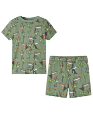 Pyjamas à manches courtes pour enfants kaki clair 92 | Mobilier & Déco