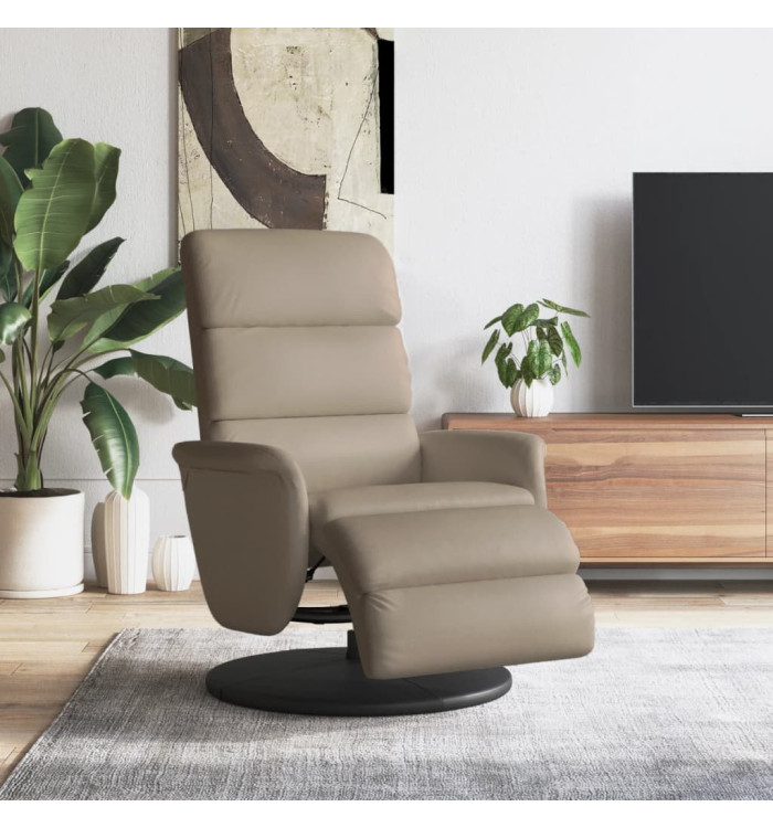 Fauteuil inclinable avec repose-pieds cappuccino similicuir | Mobilier & Déco