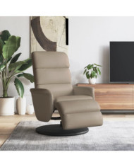 Fauteuil inclinable avec repose-pieds cappuccino similicuir | Mobilier & Déco