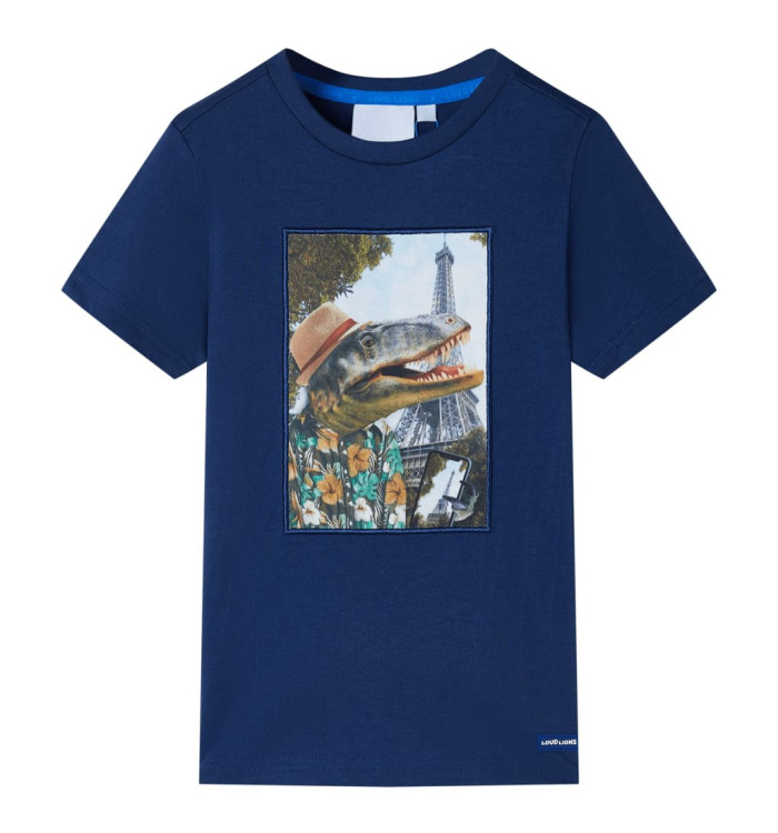 T-shirt pour enfants bleu foncé 116 | Mobilier & Déco