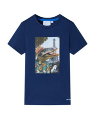 T-shirt pour enfants bleu foncé 116 | Mobilier & Déco