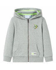 Sweat à capuche et zip pour enfants mélange kaki clair 140 | Mobilier & Déco