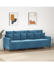 Canapé à 3 places Bleu 180 cm Velours | Mobilier & Déco