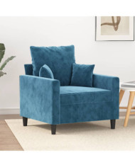 Fauteuil Bleu 60 cm Velours | Mobilier & Déco