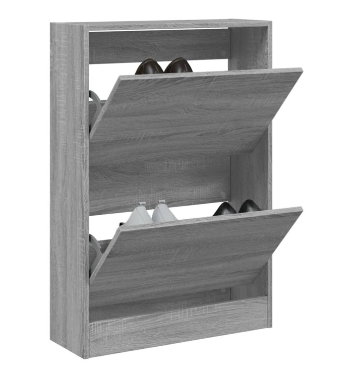 Armoire à chaussures sonoma gris 60x21x87,5 cm bois ingénierie | Mobilier & Déco