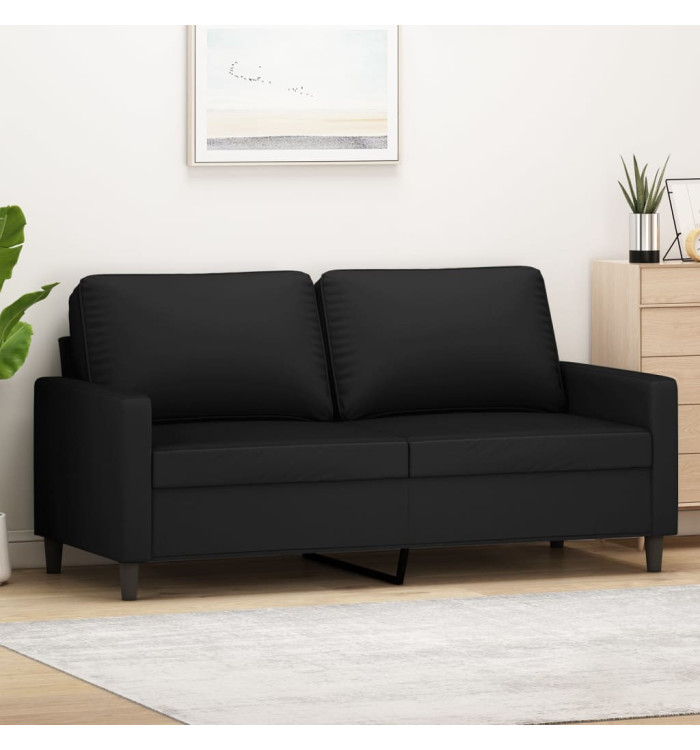 Canapé à 2 places Noir 140 cm Velours | Mobilier & Déco