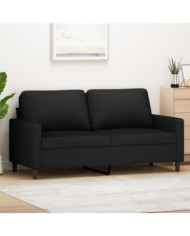 Canapé à 2 places Noir 140 cm Velours | Mobilier & Déco